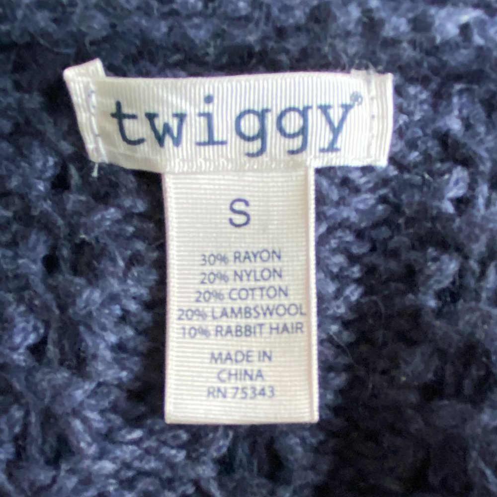 Twiggy Lambswool Pointelle Knit Cardigan Blue Coastal Cottagecore Quiet Luxury-S - Picture 14 of 16
